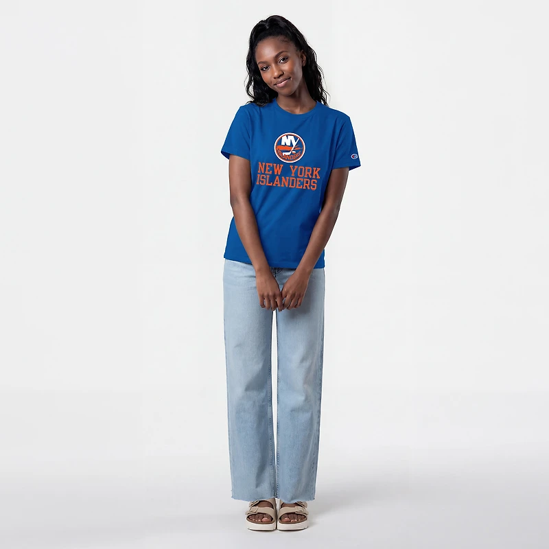 Women's Champion  Royal New York Islanders Wordmark Lockup T-Shirt