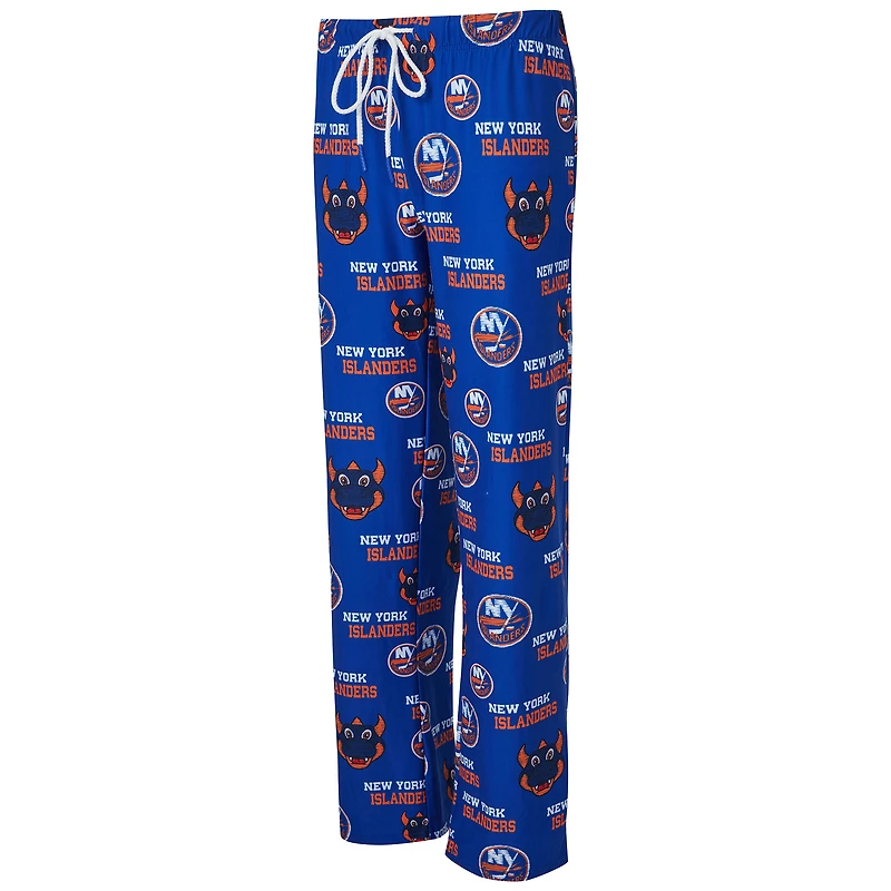 Pantalon en tricot à imprimé intégral Zest des New York Islanders de Concepts Sport Royal pour femme