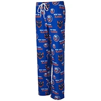 Pantalon en tricot à imprimé intégral Zest des New York Islanders de Concepts Sport Royal pour femme