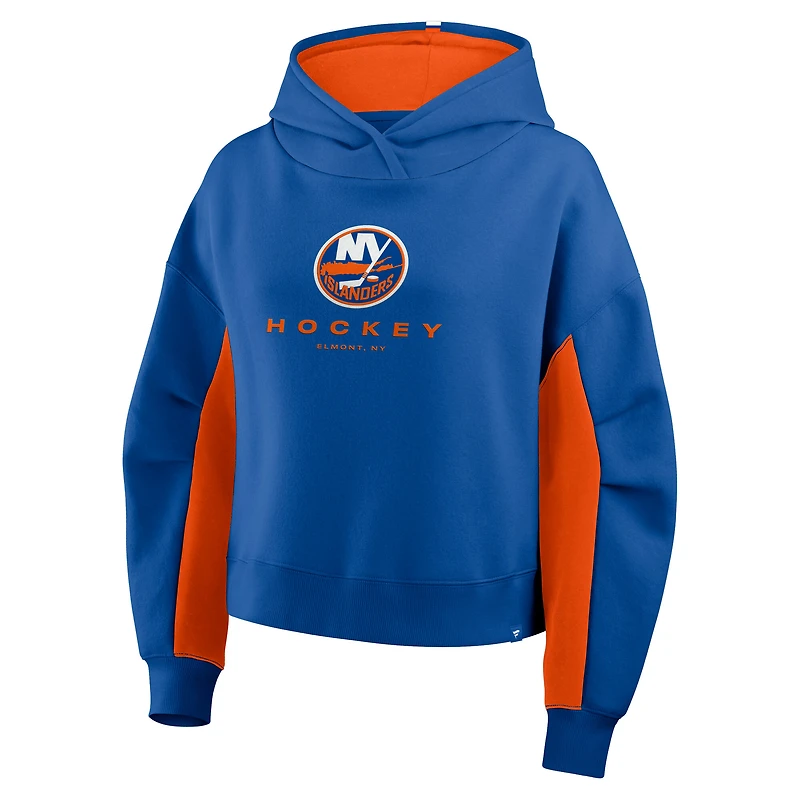 Women's Fanatics Royal New York Islanders Back Check Boxy Hoodie