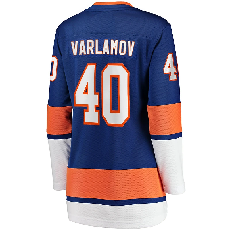 Maillot d'échappée à domicile Fanatics Semyon Varlamov Royal New York Islanders pour femmes