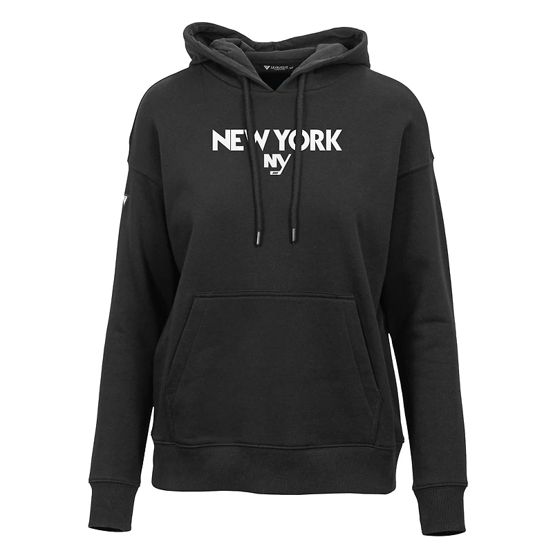 Women's Levelwear  Black New York Islanders Adorn City Capsule Pullover Hoodie