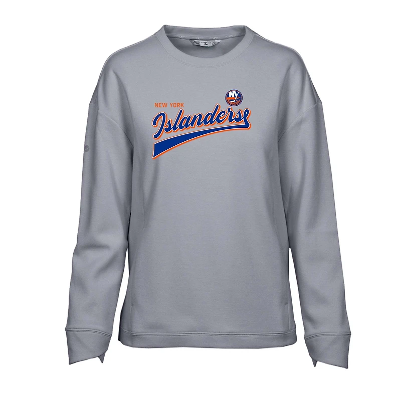 Women's Levelwear Gray New York Islanders Fiona Retro Team 2.0 Pullover Sweatshirt