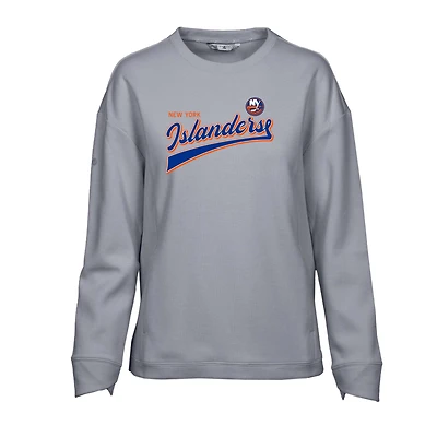 Women's Levelwear Gray New York Islanders Fiona Retro Team 2.0 Pullover Sweatshirt