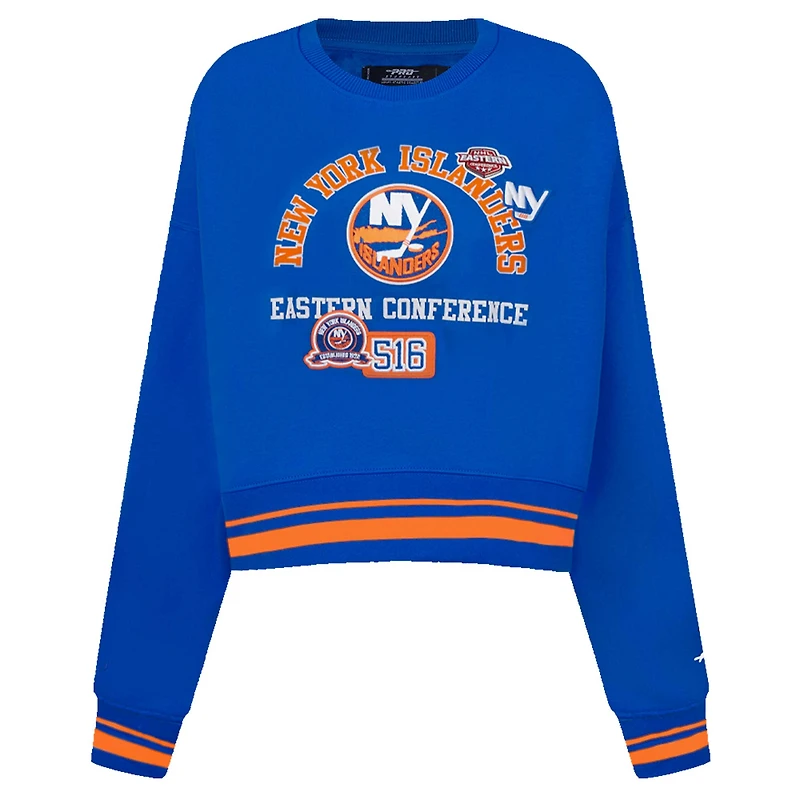 Sweat-shirt court Pro Standard Royal New York Islanders Area Code pour femme