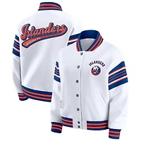 Veste sweat-shirt en polaire à boutons-pression pour femme WEAR by Erin Andrews blanc/bleu royal des New York Islanders