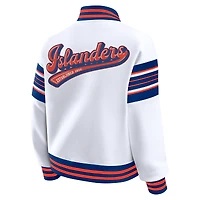 Veste sweat-shirt en polaire à boutons-pression pour femme WEAR by Erin Andrews blanc/bleu royal des New York Islanders