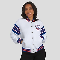 Veste sweat-shirt en polaire à boutons-pression pour femme WEAR by Erin Andrews blanc/bleu royal des New York Islanders