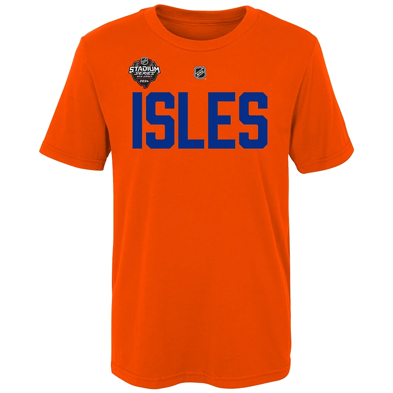 Youth Mathew Barzal Orange New York Islanders 2024 NHL Stadium Series Name & Number T-Shirt