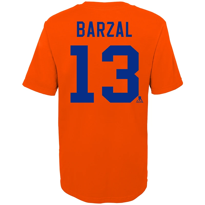 Youth Mathew Barzal Orange New York Islanders 2024 NHL Stadium Series Name & Number T-Shirt