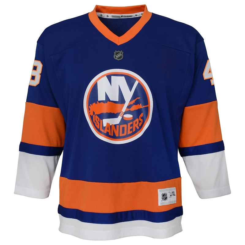 Maillot réplique domicile bleu des Islanders de New York pour jeunes Matthew Schaefer (Outerstuff)
