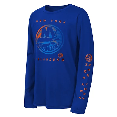 T-shirt à manches longues Youth Outerstuff Royal New York Islanders « Saisissez la victoire »