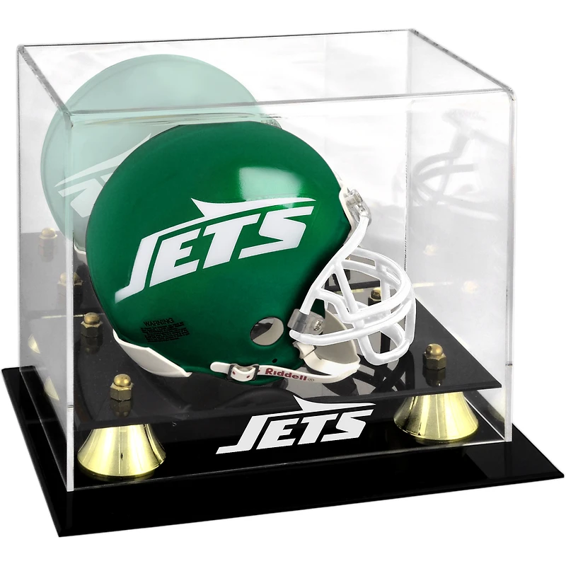 New York Jets Golden Classic Mini Helmet Display Case