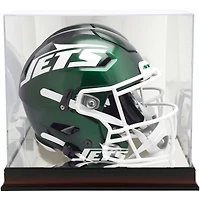 New York Jets Mahogany Helmet Logo Display Case with Mirror Back