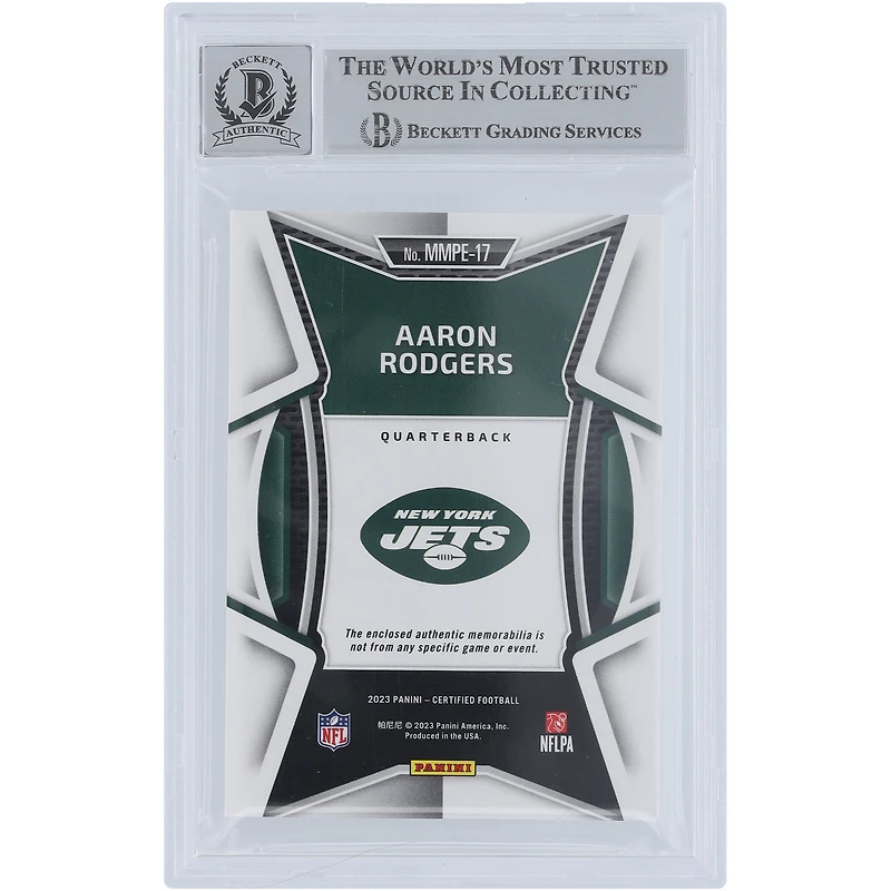 Aaron Rodgers New York Jets Autographed 2023 Panini Certified Materials Mirror Orange Etch #MMPE-17 #/30 Beckett Fanatics Witnessed Authenticated 10 Card