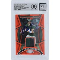 Aaron Rodgers New York Jets Autographed 2023 Panini Certified Materials Mirror Orange Etch #MMPE-17 #/30 Beckett Fanatics Witnessed Authenticated 10 Card