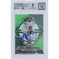 Aaron Rodgers New York Jets Autographed 2023 Panini Mosaic Green Fluorescent Epic Performers Mosaic #EP-AR #10/10 Beckett Fanatics Witnessed Authenticated 9/10 Card