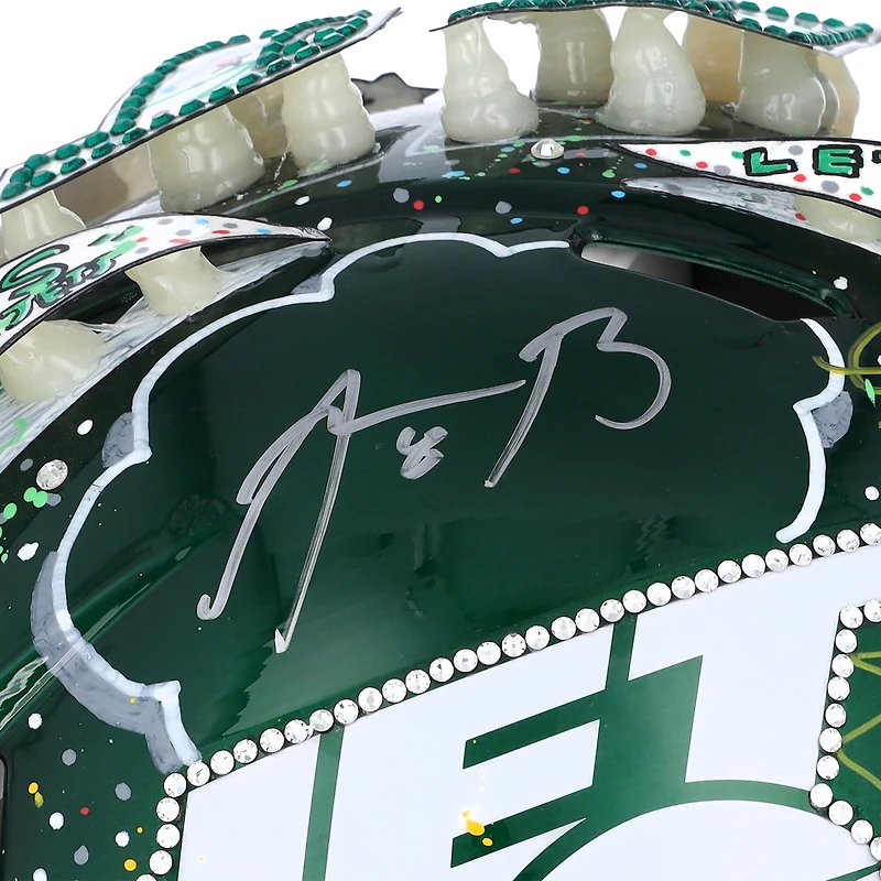 Casque Riddell Speed ​​authentique autographié par Aaron Rodgers des New York Jets - Illustration de Charles Fazzino - XP14012989