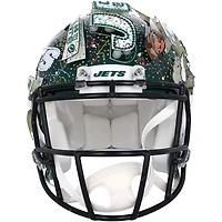 Casque Riddell Speed ​​authentique autographié par Aaron Rodgers des New York Jets - Illustration de Charles Fazzino - XP14012989