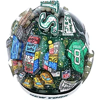 Casque Riddell Speed ​​authentique autographié par Aaron Rodgers des New York Jets - Illustration de Charles Fazzino - XP14012989