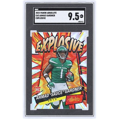 Carte recrue authentifiée 9,5 Panini Absolute Explosive #E40 SGC 2022 des New York Jets d'Ahmad Gardner