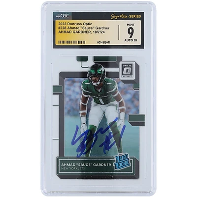 V106832 JET Ahmad Gardner New York Jets Carte autographiée Panini Donruss Optic #228 2022 CGC Fanatics Authentifiée 9/10 Rookie 1 Ahmad Sauce Gardner AUT PAA TRADING CARDS 45642 AUTTRC CA01F06836 #35