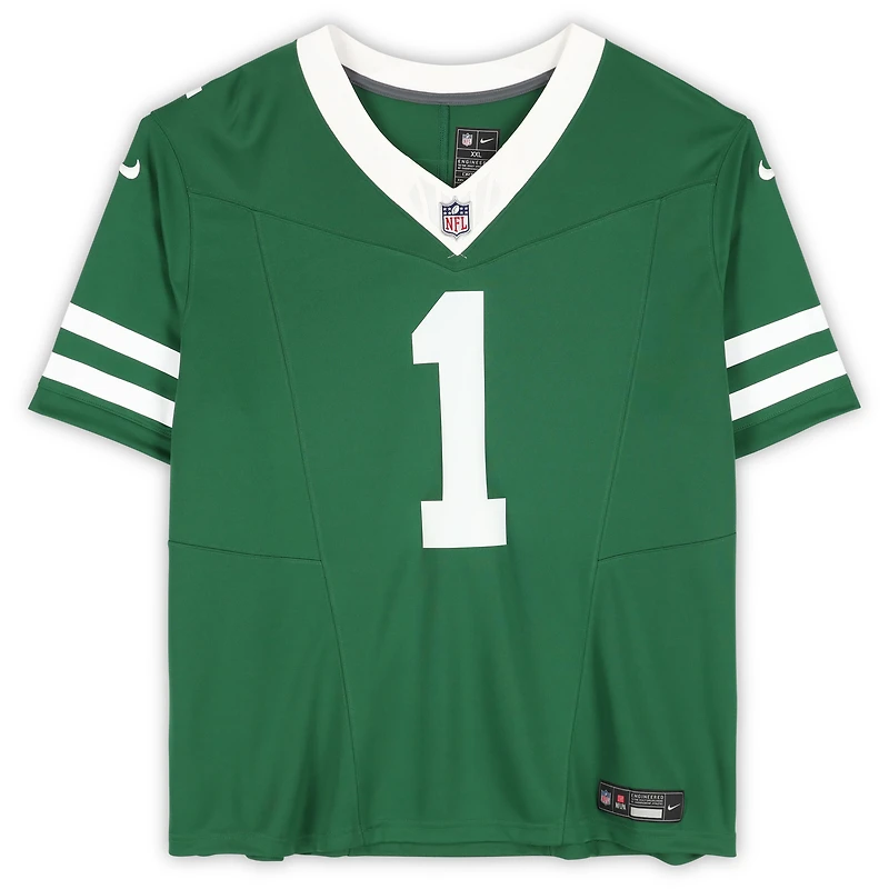 Maillot Nike Vapor F.U.S.E. vert dédicacé par Ahmad Sauce Gardner des New York Jets