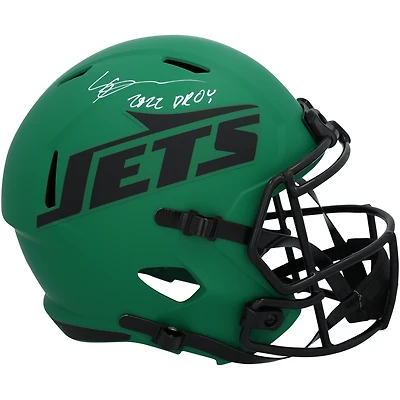 Réplique du casque Riddell Rave Speed autographié par Ahmad Sauce Gardner des New York Jets avec l'inscription « 2022 DROY »