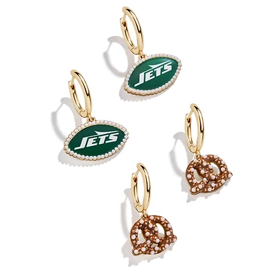 Lot de deux boucles d'oreilles BaubleBar New York Jets