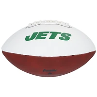 Ballon de football Franklin White Panel autographié par Braelon Allen des New York Jets avec inscription « Bulldozer »