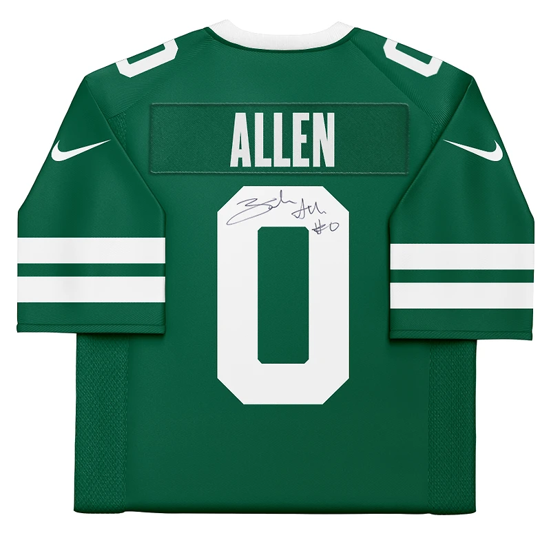 Maillot Nike Vapor F.U.S.E. vert dédicacé par Braelon Allen des New York Jets