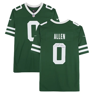 Maillot Nike Vapor F.U.S.E. vert dédicacé par Braelon Allen des New York Jets