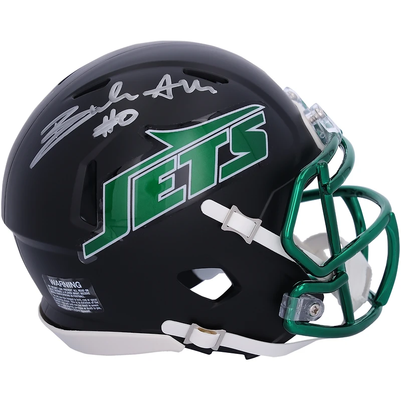 Braelon Allen New York Jets Autographed Riddell 2024 Black Alternate Speed Mini Helmet