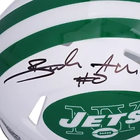 Casque mini Riddell 2024 blanc classique à vitesse alternative autographié par Braelon Allen des New York Jets