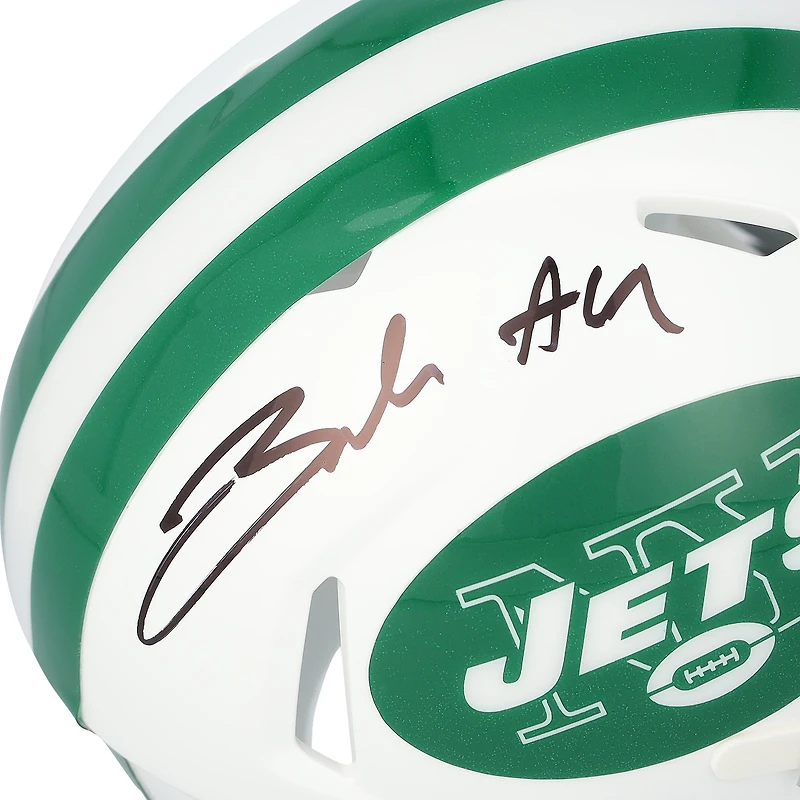 Braelon Allen New York Jets Autographed Riddell 2024 White Classic Alternate Speed Mini Helmet