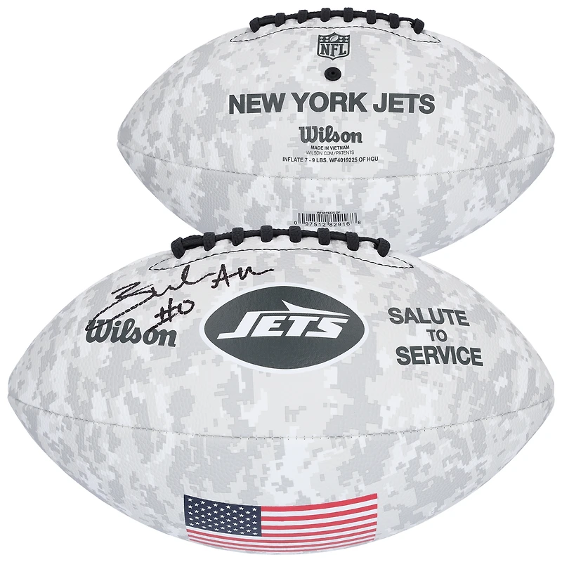 Braelon Allen New York Jets Autographed Wilson 2024 Salute To Service Football