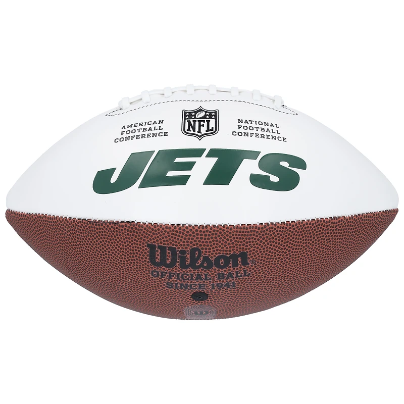 Breece Hall & Braelon Allen New York Jets Autographed Wilson White Panel Football