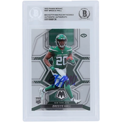 Carte de recrue authentifiée Breece Hall New York Jets 2022 Panini Mosaic #307 Beckett Fanatics