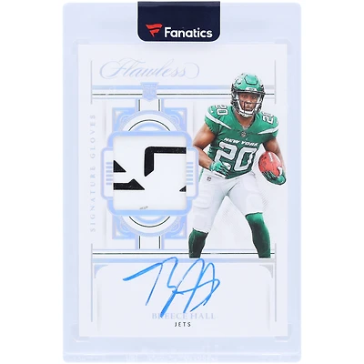 Breece Hall New York Jets Autographed 2022 Panini Flawless Black Box Signature Gloves 2 Color Relic #SG-BH #1/1 Rookie Card