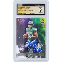 Carte de recrue 9/10 authentifiée 2022 Panini Origins #106 signée Breece Hall New York Jets par les fanatiques de CGC
