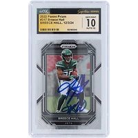 Carte de recrue 10/10 authentifiée 2022 Panini Prizm #317 signée Breece Hall New York Jets par les fanatiques de CGC