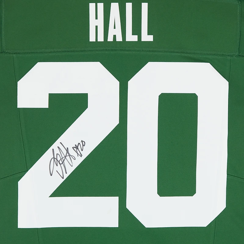 Maillot Nike 2024 vert dédicacé par Breece Hall des New York Jets