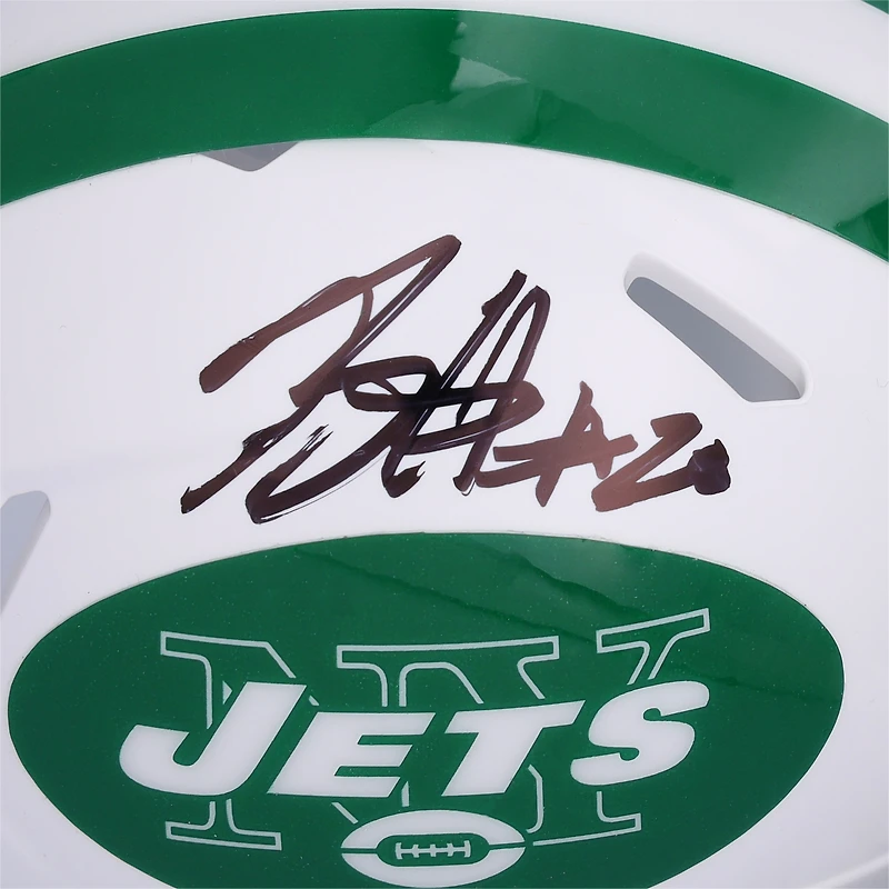 Breece Hall New York Jets Autographed Riddell 2024 White Classic Alternate Speed Mini Helmet 