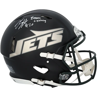 Breece Hall New York Jets Autographed Riddell Rivalry Speed Authentic Helmet with "Breece Lightning" Inscription
