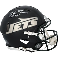 Breece Hall New York Jets Autographed Riddell Rivalry Speed Authentic Helmet with "Breece Lightning" Inscription