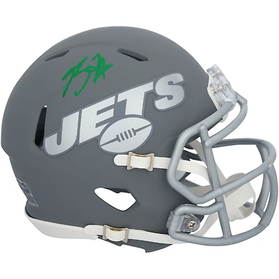 Casque Riddell Slate Speed Mini autographié par Breece Hall des New York Jets