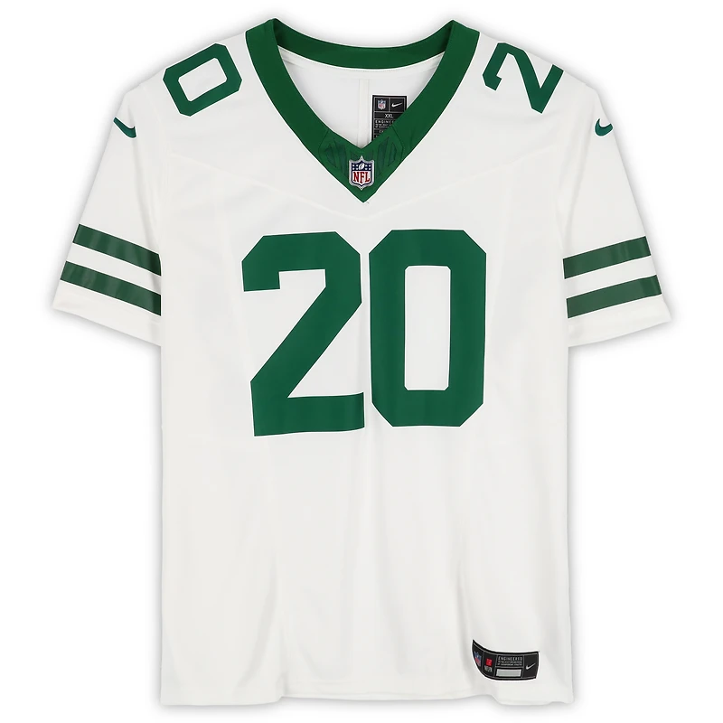 Breece Hall New York Jets Autographed White Nike Vapor F.U.S.E. Limited Jersey with "JETS!" Inscription