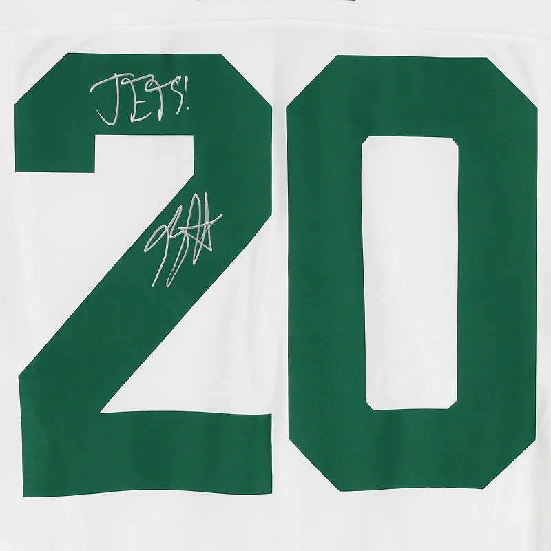 Breece Hall New York Jets Autographed White Nike Vapor F.U.S.E. Limited Jersey with "JETS!" Inscription