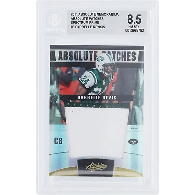 Darrelle Revis New York Jets 2011 Panini Absolute Jumbo Dual-Color Game-Used Relic #8 #4/5 BGS Authenticated 8.5 Card