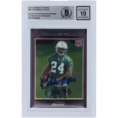 Darrelle Revis New York Jets Autographié 2007 Bowman Chrome #BC10 Beckett Fanatics Witnessed Authenticated 10 Rookie Card avec l'inscription "HOF 23"